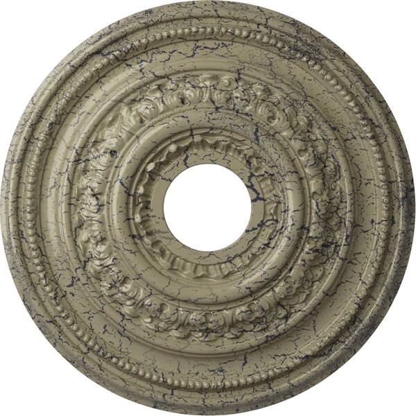 Ekena Millwork Orleans Medallion (Canopies up to 4 5/8"), 17 5/8"OD X 3 5/8"ID X 1 7/8"P, Castle Stone Crackle CM17OLCSC - main